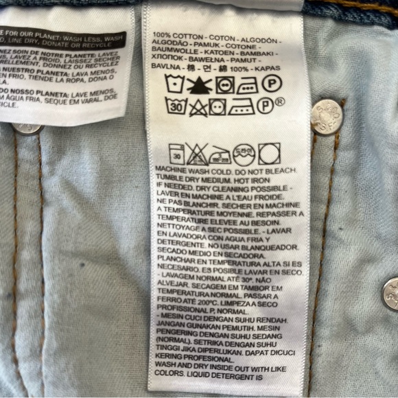 Levis 505 Denim Blue Jeans Men's 32x29 Regular Straight Y2K Red Tab Medium Wash - Picture 7 of 7